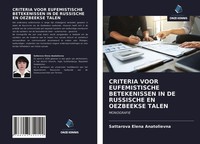 Sattarova Elena Anatolievna | Criteria Voor Eufemistische Betekenissen IN De...