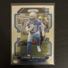 2021 Panini Prizm Jermar Jefferson #404 RC Rookie Football Card Detroit Lions. rookie card picture