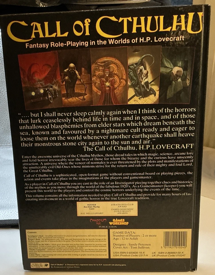 Call of Cthulhu HP Lovecraft Role Playing Game 1986 Third Edition Hardcover OOP - Image 3 of 4