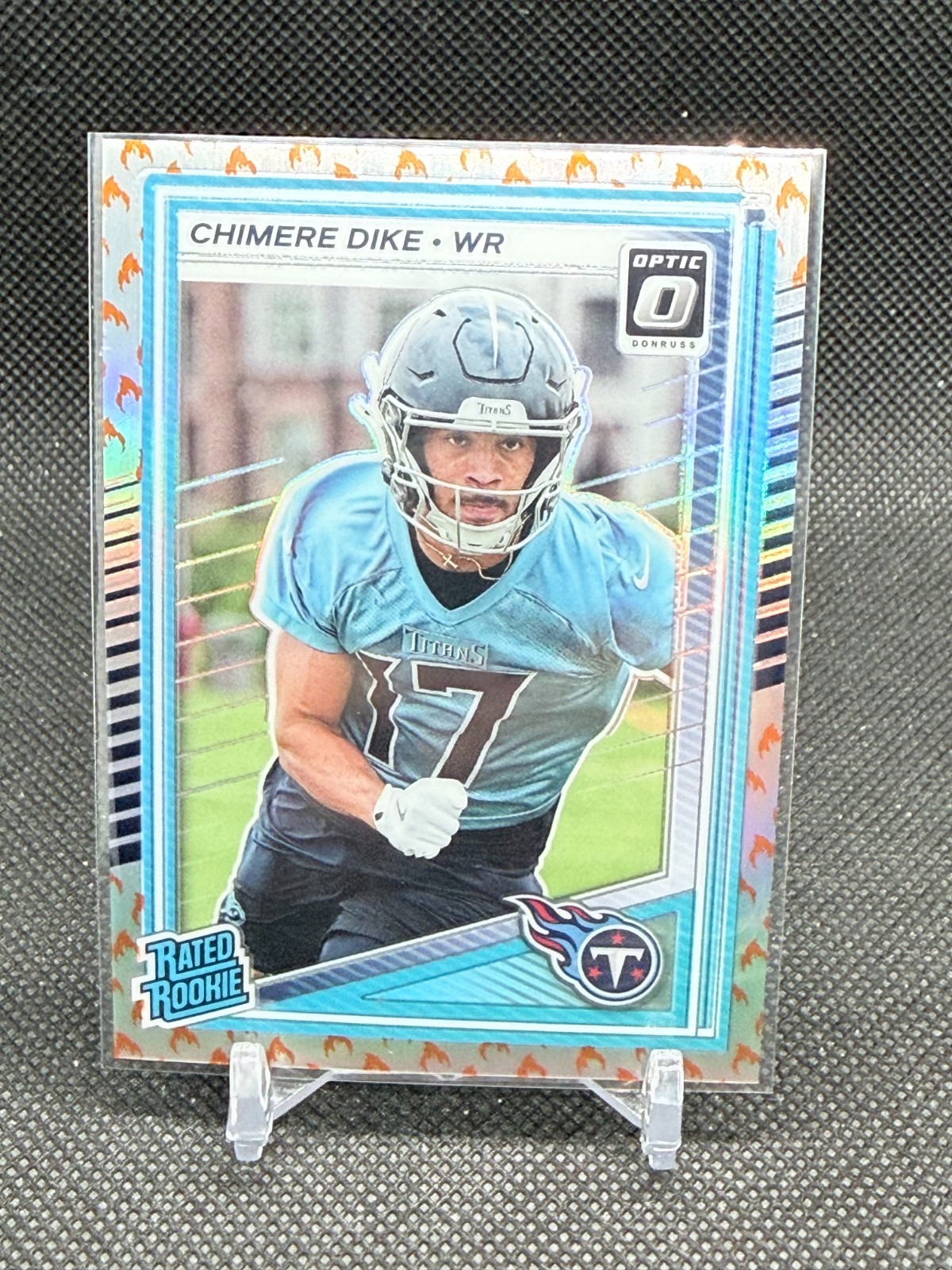2025 Donruss Optic FIRE SSP Chimere Dike ROOKIE #269 - Tennessee Titans