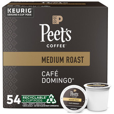 Peet'S Coffee, Medium Roast Keurig K-Cup Pods - Caf  Domingo 54 Count 1 Box of