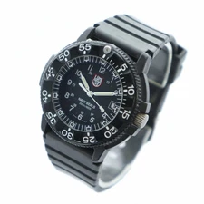 Luminox Watch Navy Seals Quartz Movement Black Dial Logo Date Display Calendar