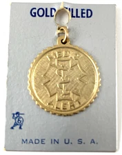 Medic Alert Disc Charm | 1/20 12K GF | 3/4" | ELcO | New Old Stock | USA | Nice