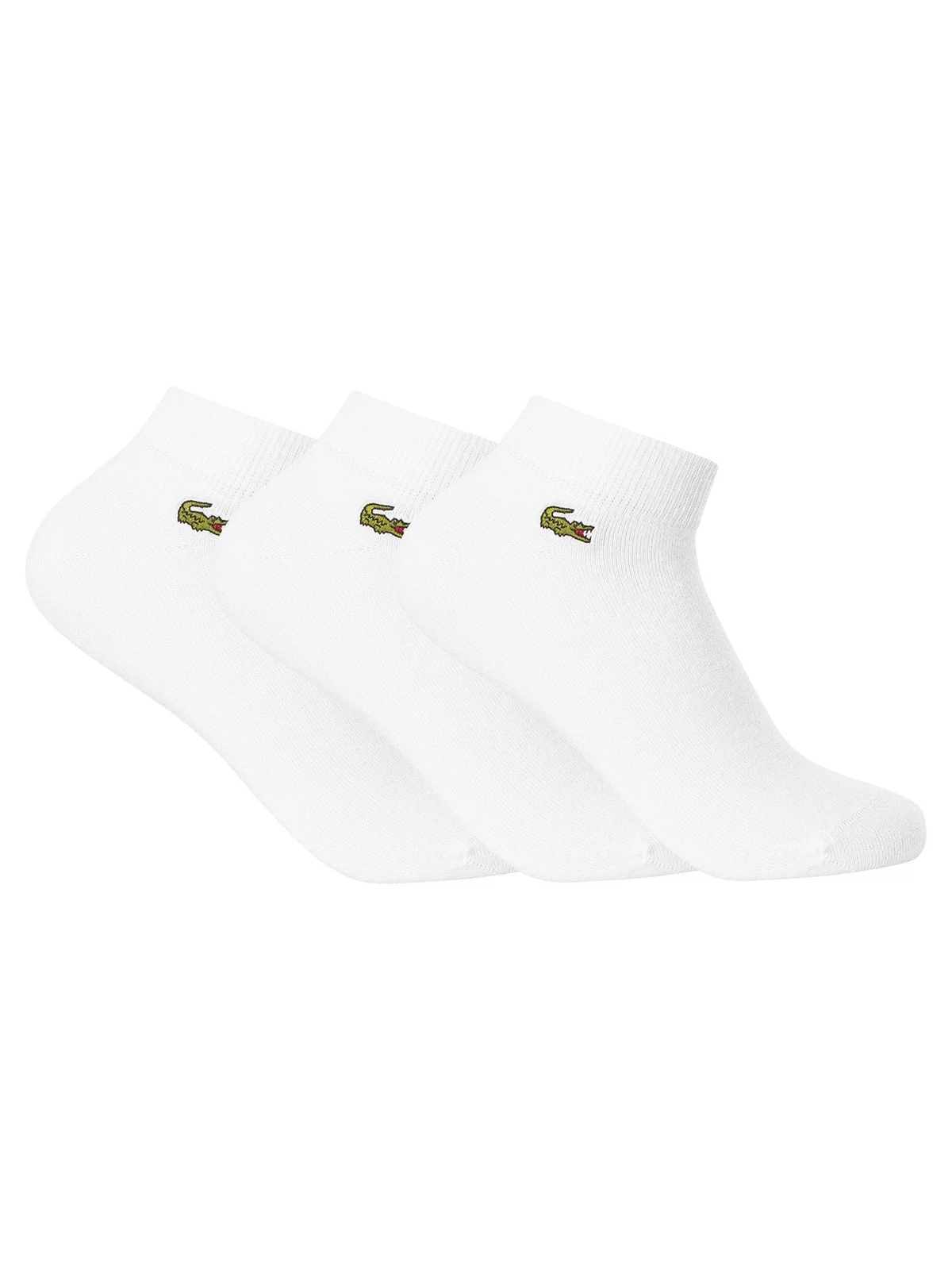 Lacoste Men's 3 Pack Low Socks, White