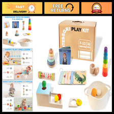 9-in-1 Montessori Wooden Toys Set for Babies 7-12 Months, Stacking Cups  Puzzle