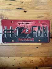 Tampa Bay Buccaneers Metal Auto Tag License Plate, #1 Fan Pirate Ship Design