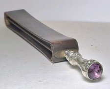 Antique Leather razor Strop With Sterling Handle By Foster& Bailey Silversmiths