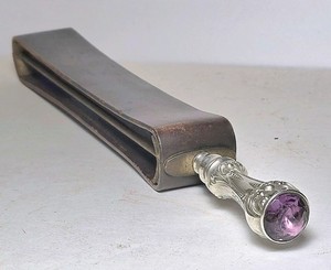 Antique Leather razor Strop With Sterling Handle By Foster& Bailey Silversmiths