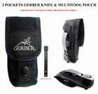 *1Pc. 2 POCKETS GERBER POUCH FIT FOR GERBER MP800, MP600, 06 AUTO, MAGNUM KNIFE*