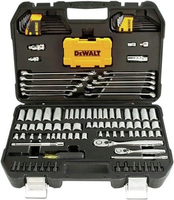 Mechanics Tools Kit and Socket Set, 142-Piece,1/4 & 3/8'' Drive,MM/SAE,DWMT73802