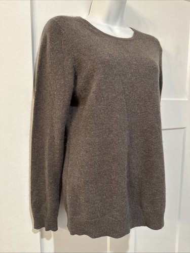 Charter Club Luxury Womens 100% Cashmere Crew Neck Sweater Taupe Size S - Picture 2 of 7