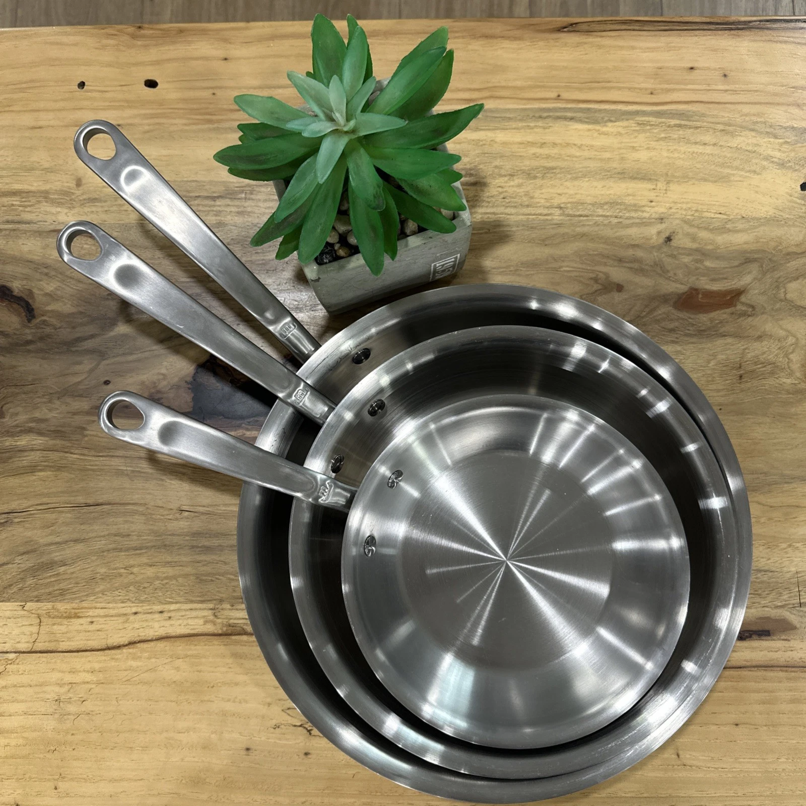 Made In 3-Pc Stainless Frying Pan Set 8" 10" 12" 5-Ply Induction Compatible
Opens in a new window or