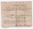 1862 CIVIL WAR PROVOST PASS - 32nd Ohio Vols, "Any Road Until Further Notice"