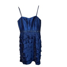 Jessica Howard Royal Blue Beaded Tiered Ruffle Dress and Bolero Jacket Set 6