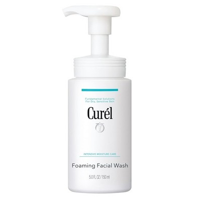 Curel Japanese Skin Care Foaming Daily Face Wash for Sensitive Skin, Hydrating F