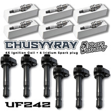 Pack 6 Ignition Coil Spark Plug UF242 For 2000-2007 Honda Accord V6 3.0L NEW2026