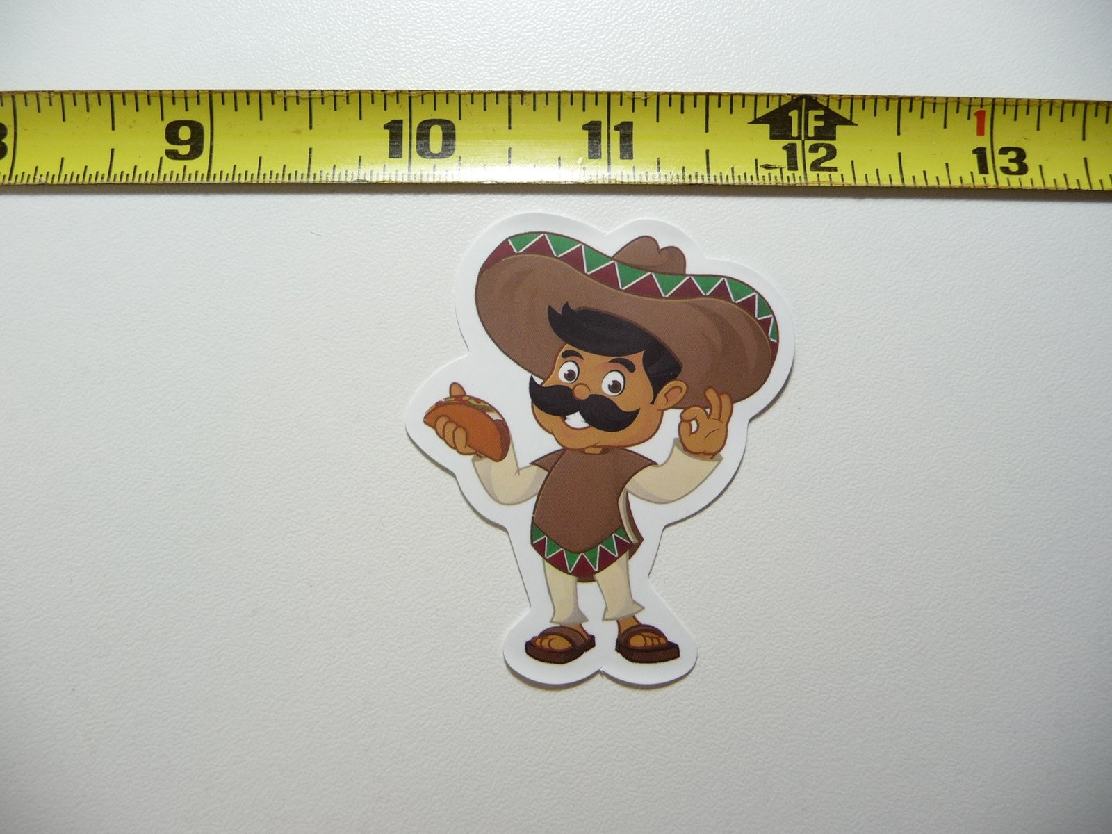 Fun Mexican Taco Man Sombrero Decal Sticker for Food Lovers