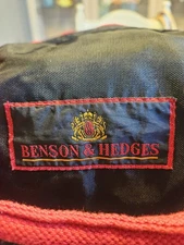 Vintage Duffle Bag Benson And Hedges Soft Luggage Lightweight Black Red Zip