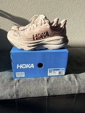 HOKA Bondi 9 Women's Pink/Beige Mesh Lace-Up Sneakers US 8B Running/Walking