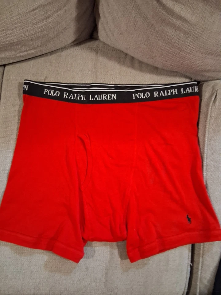 NUEVO Ralph Lauren Polo Boxer Calzoncillos Paquete de 3 Rojo Negro XL Foto 3 de 3