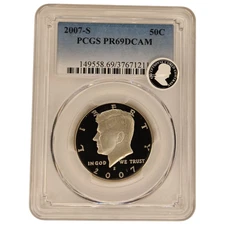 2007 S Kennedy  Half Dollar  Proof PCGS PR69 DCAM 15B