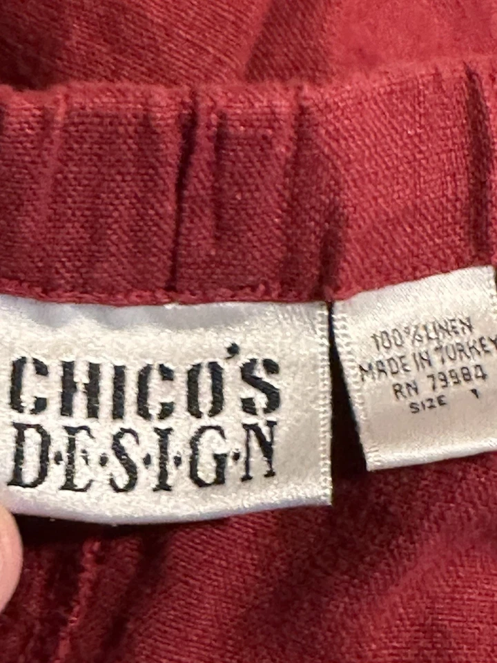 Pantalones Cortos Chicos Bermudas Lino Bolsillos Pull On Informales Relajados Talla 1/US 8 Granate Foto 3 de 3