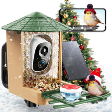 Smart Bird Feeder with Camera AI Identify Birds Species  Solar green