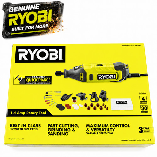 Ryobi RRT200 1.2 Amp Corded Rotary Tool Kit Quick Change Accessories New in Box
