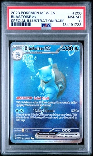 2023 POKEMON MEW EN-151 SPECIAL ILLUSTRATION RARE #200 BLASTOISE EX PSA 8
