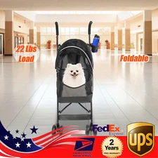 Foldable Lightweight Durable Pet Stroller For Small To Medium Pets Dogs And Cats