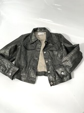 Silvana Cirri Girls Metallic Black Onyx Linen Jacket