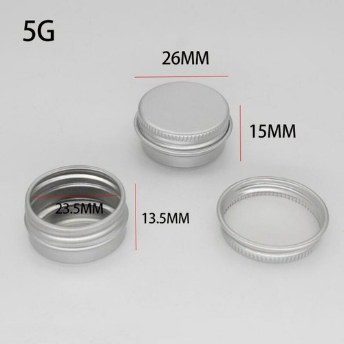 Round Aluminium Silver Tin Container EPE Lined Screw Lid 5ml,10ml,15ml,20ml-60ml - Picture 2 of 17
