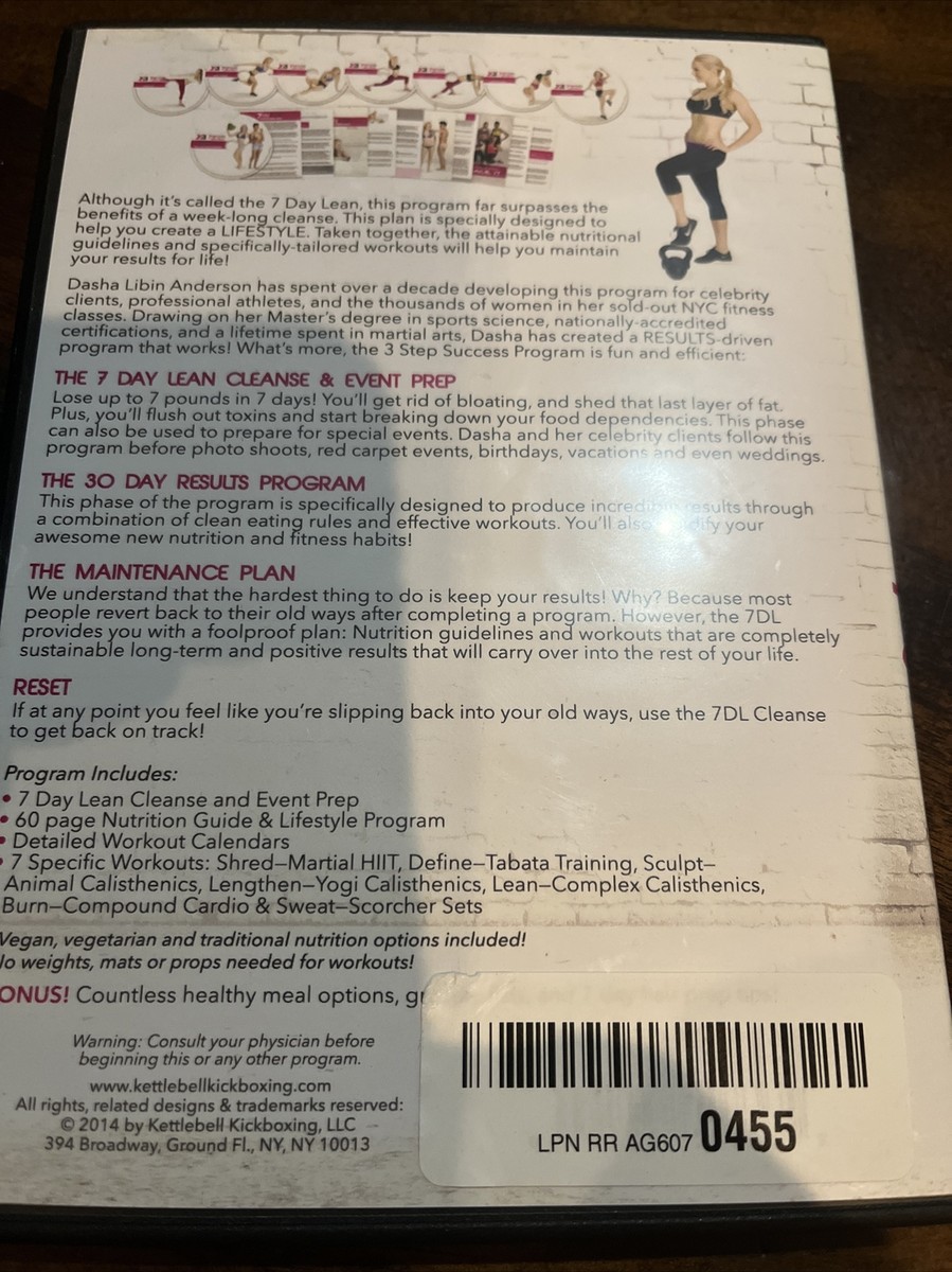 Sasha's Kettlebell Kickboxing 7 Day Lean Series DVD Set w/ BONUS