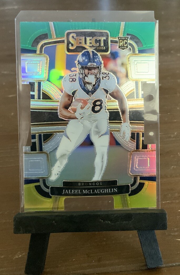 2023 Select - Concourse Green & Yellow Prizm Die-Cut Jaleel McLaughlin (RC)