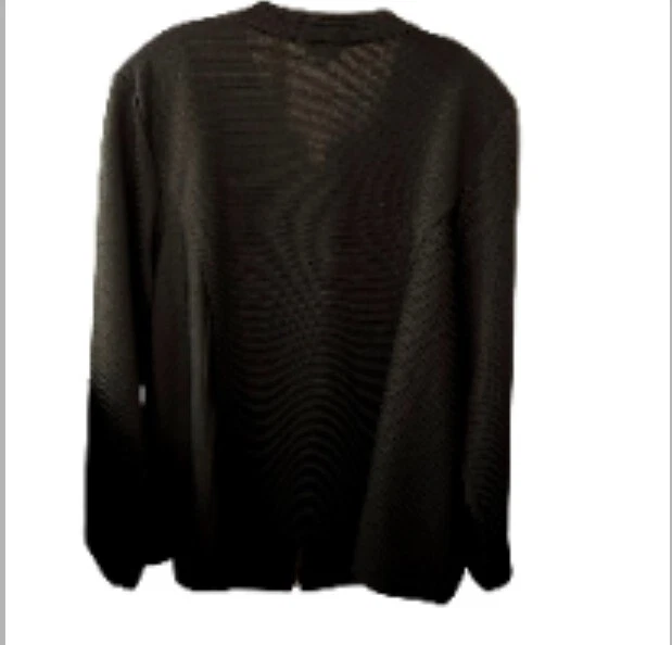 Avenue Ribbed Full Zip Jacket Womens 30/32 Black High Neck Long Sleeve Stretch - Image 2 of 4