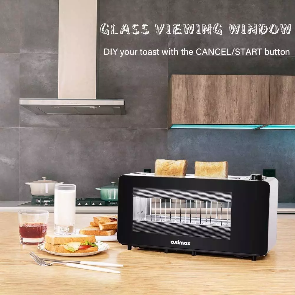 Toaster with glass sides cheap