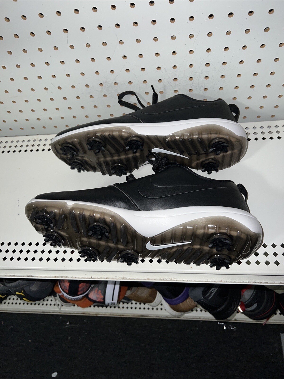 Nike Roshe G Tour Mens Leather Golf Shoes Spikes Size 9 WIDE Black