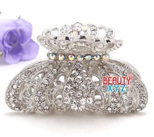 New Fancy Rhinestone Imperial crown design high quality metal Hair Claws Clip 8