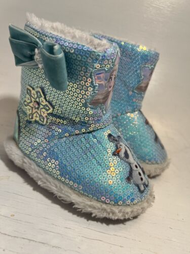 Toddler Boots by Disney Frozen Movie Size 5-6 Blue in Color