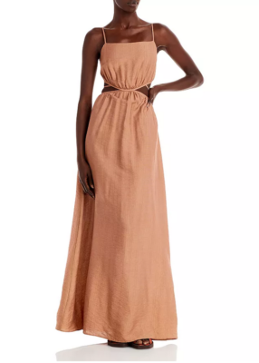 Moon River Women's Cutout Waist Maxi Dress - Orange - Size Large - Terracotta Moon River Women's Cutout Waist Maxi Dress - Orange - Size Large - Terracotta