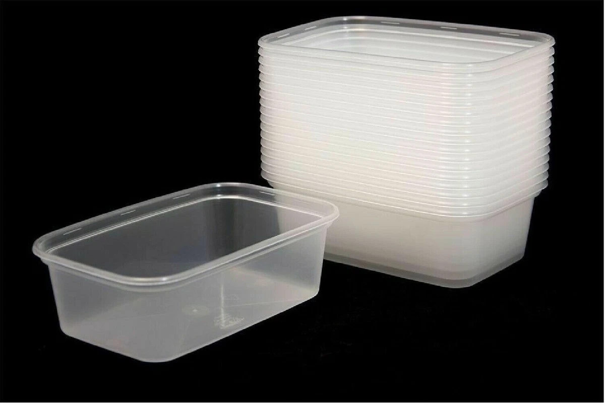 650ml Plastic Food Containers Tubs Clear With Lids Microwave Safe Takeaway