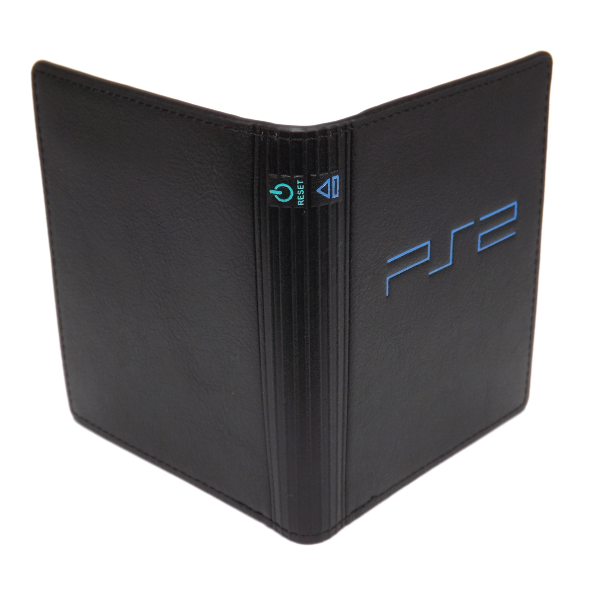 PS2 Entertainment Console Greatness Awaits! Portemonnee/Beurs Bi-Fold Muntvakje & Kaarthouder, Zwart
