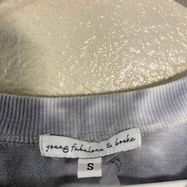 Young Fabulous and Broke Sweatshirt Womens Small Tie Neck Pullover Tie Dye - Image 3 of 4