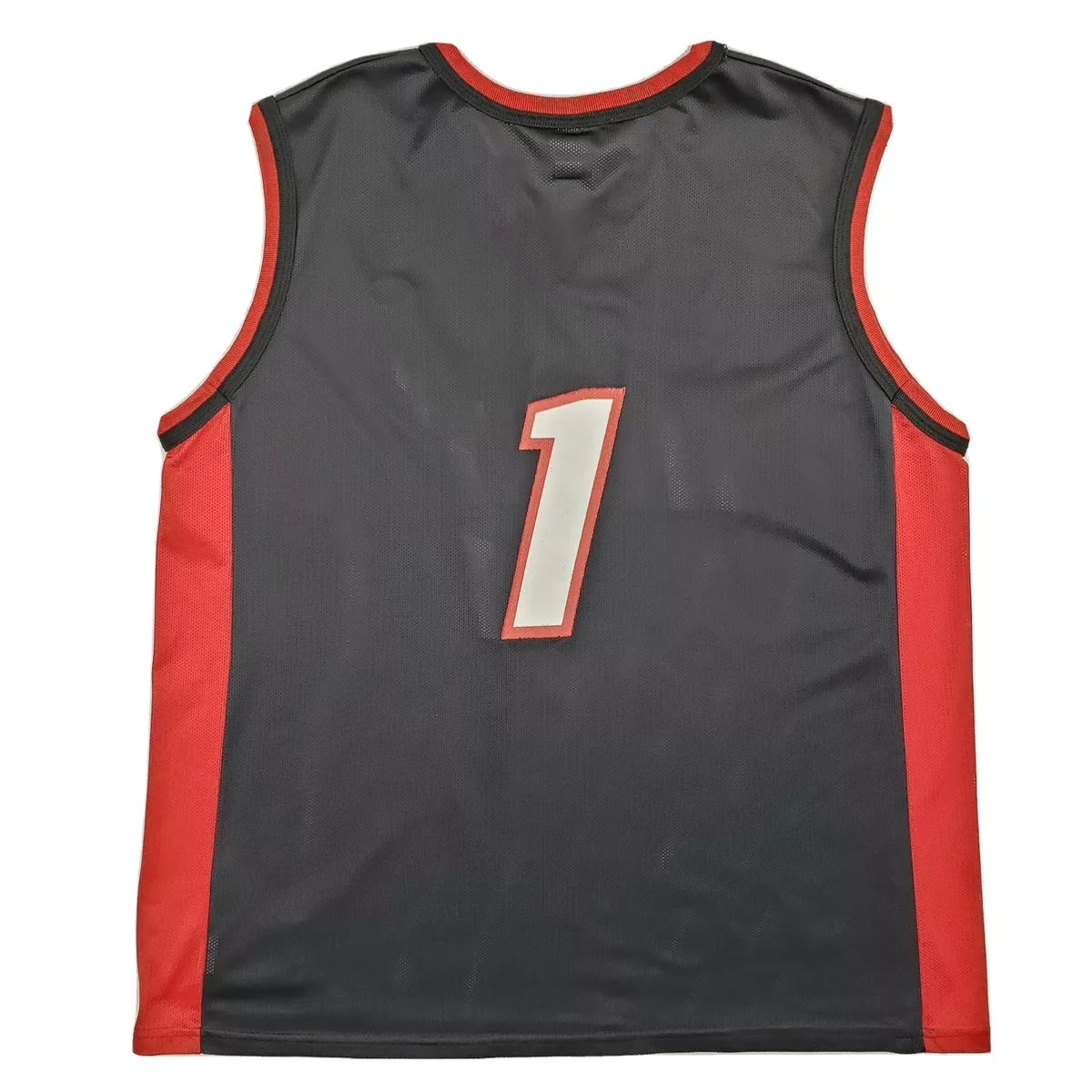 Vintage Champion Miami Heat #1 Blank No Name Black Basketball Jersey 44  Large