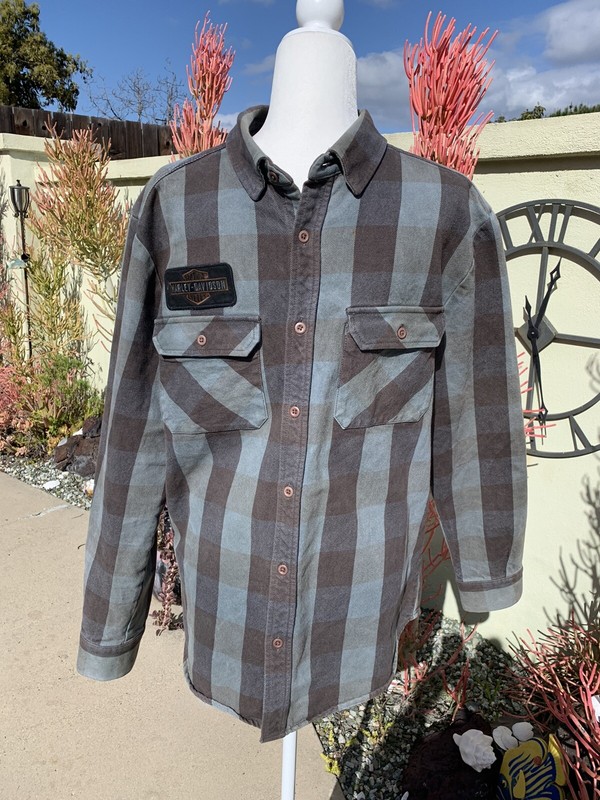 Harley-Davidson Men's Eagle Plaid Slim Fit Long Sleeve Woven Shirt 99095-18VM
