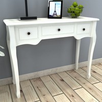 White Shabby Chic Side End Dressing Console Hall Table With 3 Drawers White Shabby Chic Side End Dressing Console Hall Table With 3 Drawers