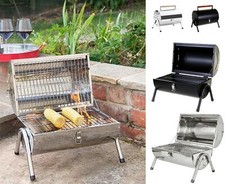 Stainless Steel Portable Barrel Barbecue Outdoor Garden Grill Camping Trip