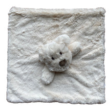Kellytoy Silky Soft Cream Teddy Bear Rattle Security Blanket Lovey 14" x 14"