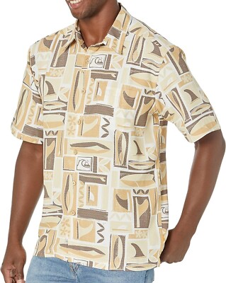 QUIKSILVER WATERMAN KAPUA Men's S/S Woven Shirt - TEF6 - Medium - NWT