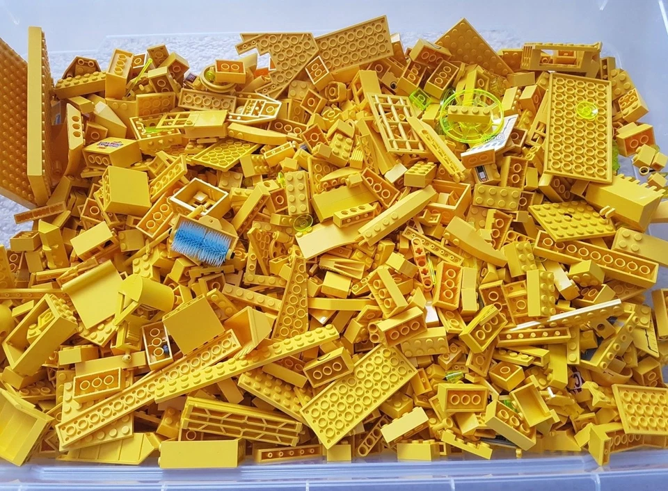 Lego 1 KG GELB STEINE PLATTEN SONDERTEILE Kiloware Sammlung Konvolut GEREINIGT!